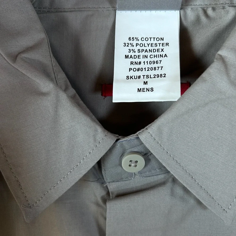 Tesla Motors Mens Grey Long Sleeve Button Down Shirt Logo Employee M‎ TSL2982